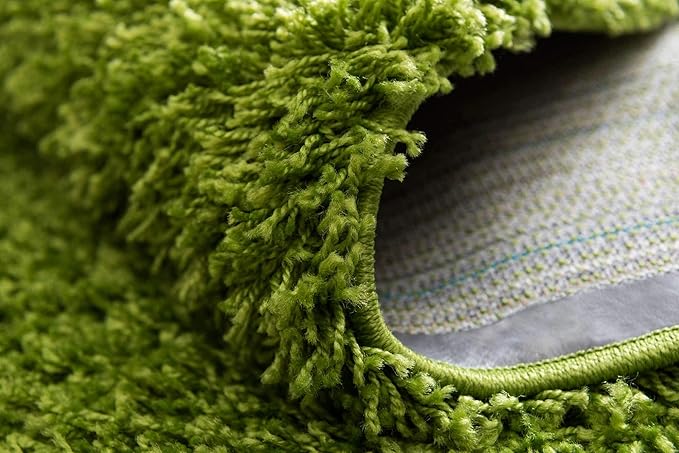 Unique Loom Solid Shag Collection Area Rug (7' 10" x 10' Rectangle, Grass Green)