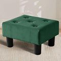 Small Foot Stool Ottoman, Velvet Footstool Ottoman Foot Rest for Couch, Rectangle Footstools and Ottomans Small for Living Room, Entryway (Green)