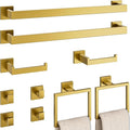 10-Piece Bathroom Hardware Accessories Set, 23.6 Inch SUS304 Stainless Steel Towel Bar Set, Wall Mounted Bathroom Towel Holders, Towel Hooks with Toilet Paper Holder