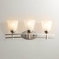 Possini Euro Design Art Deco Modern Wall Mount Light Brushed Nickel Silver Metal Hardwired 23 1/2" Wide 3-Light Fixture Trio Marbleized Glass Shades Decor for Bathroom Vanity Mirror House Home
