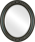 OVALCREST Oval Beveled Wall Mirror for Home Decor - Florence Style - Royal Blue - 44" x 34"