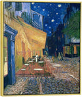 Wieco Art Framed Art Canvas Prints of Cafe Terrace at Night Canvas Prints Wall Art by Van Gogh Paintings Reproduction Abstract Artwork for Wall Decor Golden Frame VAN-0060_5060-GF