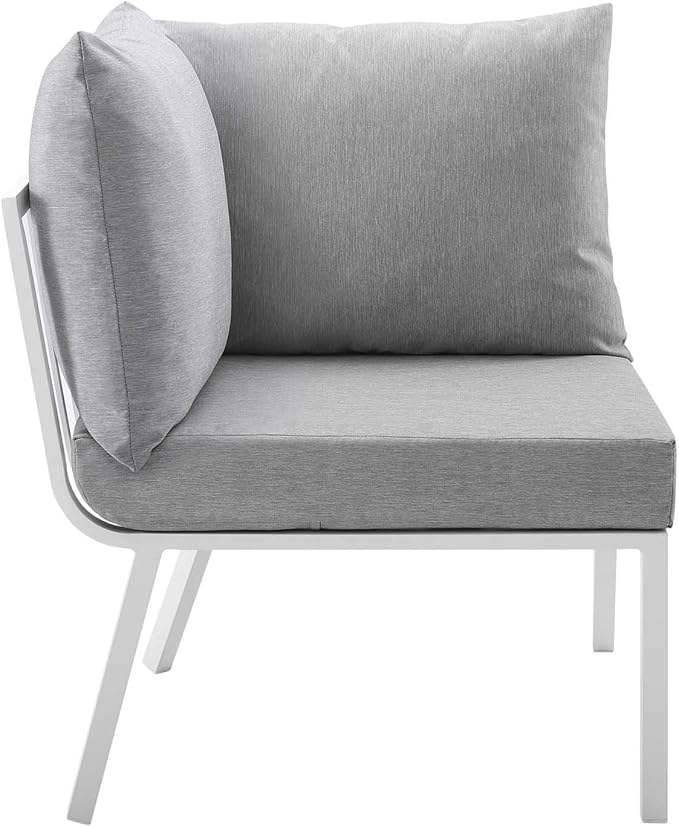 Modway Riverside Outdoor Furniture, 3-Piece Set, White Gray