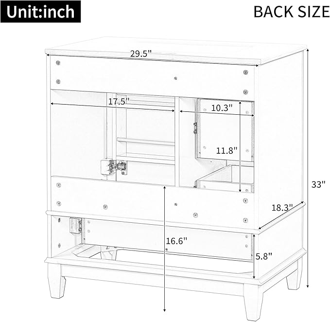 Bathroom Vanity with Ceramic Sink 30 inch, Multi-Functional Storage Cabinet with Drawers and Door Shelf, Solid Wood Frame, Soft-Closing Door, Light Green