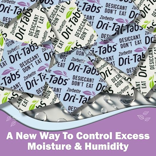 Dri-Tabs | Food-Safe Moisture Absorbers – Keep Fruits, Veggies, Snacks, Bread & More Fresher, Longer! Eco-Friendly, Plant Based Desiccant That Replaces Silica Gel Packets - 75pk (Magenta)
