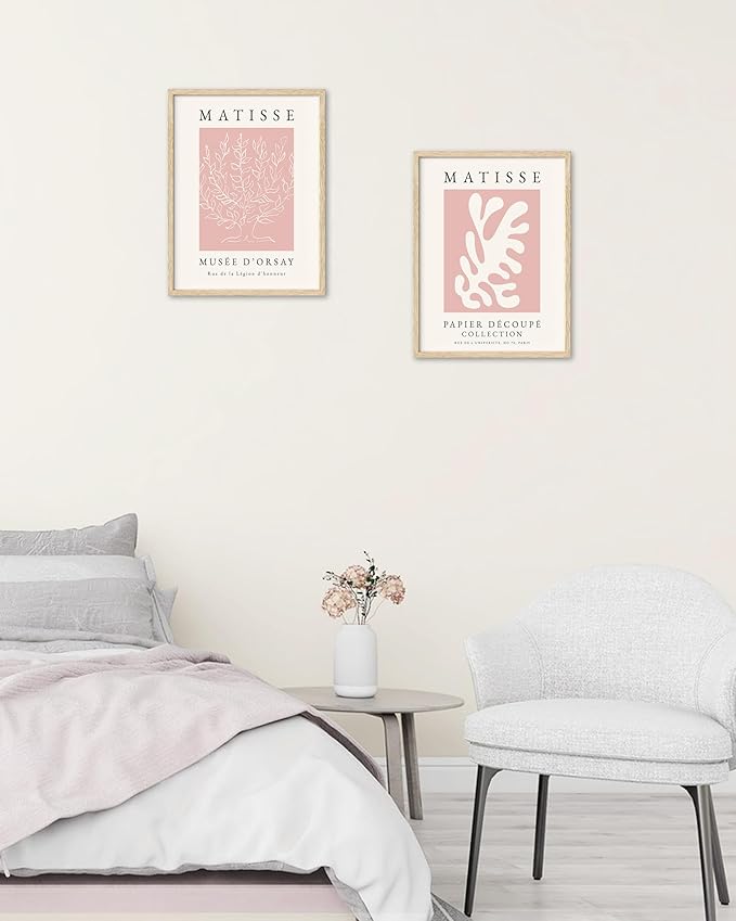 Matisse Art wall Décor Set of 3,Unframed Pink Tree wall art,Truly Quality Canvas Prints for 12x16in,Art poster decoration for kitchen, bathroom,living room,bedroom
