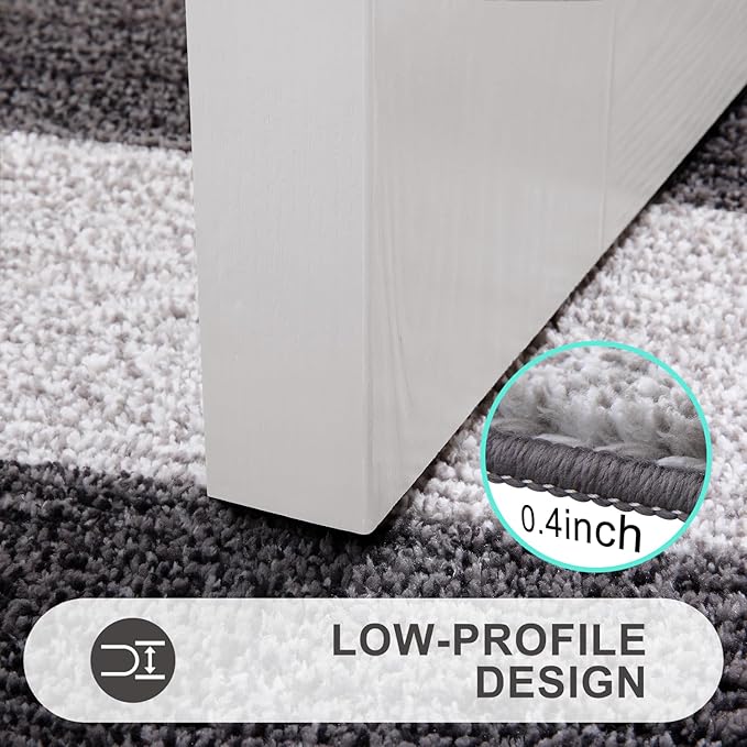 Kitinjoy Indoor Outdoor Door Mat, 47x20 Non-Slip Absorbent Dirt Trapper, Low-Profile Washable Inside Entrance Front Floor Mat, Sturdy Soft Entry Doormats for Entryway, Grey