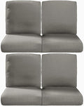 Pop 22x25/22x24 Outdoor Chair Cushions Set of 4 - Heavy Duty High Back Replacement Zippered Cushion for Patio Furniture Set Dining Rocking Chairs Loveseat L-Shape Sofa - Grey/Classic