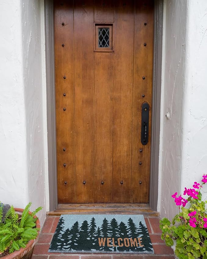 KAF Home - 17 x 30 Coir Doormat - Welcome Pine Trees