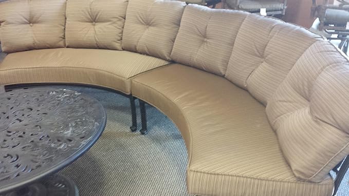 Elizabeth Cast Aluminum Powder Coated 3pc Curved Sofa Seating Set - Antique Bronze Finish