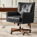 HULALA HOME Modern Home Office Chair with Tilt Lock & Metal Base, Desk Chair with 360° Swivel & Tilt Function, Height Adjustable, Wide Seat Computer Task Chair with Wheels & Padded Cushion, Black