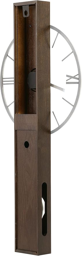 Howard Miller Halo Wall Clock, Battery-Powered Quartz Movement Espresso Finish Analog Dial with Roman Numerals, Battery Powered Pendulum Bob Best for Office, Dinning Room & Home Decor