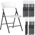 30 Pack Folding Chairs, 700lbs Capacity Heavy Duty Folding Chair with Reinfoced Steel Frame for Indoor/Outdoor Use, White Plastic Foldable Chairs for Party, Patio, Meeting, Wedding and School