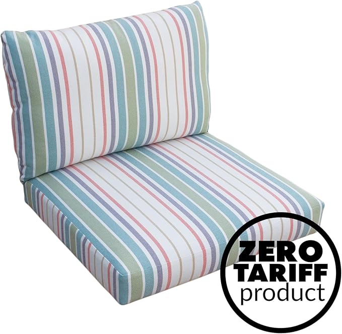 Tommy Bahama Deep Seating Lounge Cushion, 24" X 24" X 4", Bandeau Pastel