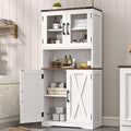 Bathroom Storage Cabinet with Adjustable Shelves, Farmhouse Kitchen Pantry, Rustic Style Cabinet