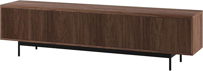 Henn&Hart Rectangular TV Stand for TV's up to 85" in Satin Walnut, for Home, Living Room, Bedroom, Entertainment Room, Office