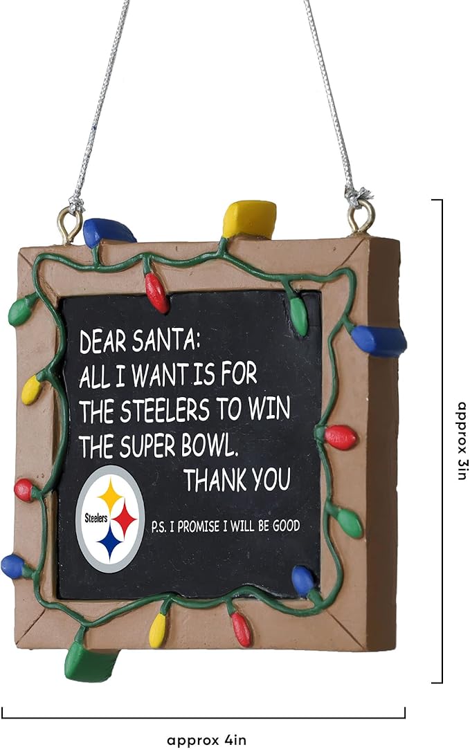 NFL Resin Holiday Christmas Chalkboard Sign Ornament