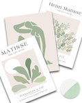Unframed Sage Green Wall Art Set of 3,12x16IN Abstract Matisse Wall Decor,Quality Canvas Prints Posters Decoration for Bathroom Living Room Bedroom