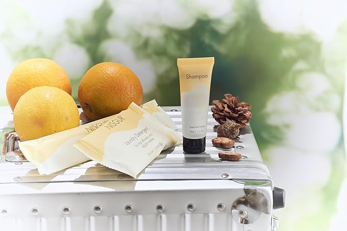 Leak-Proof Travel Size Body Wash 1 Oz Each Pack of 200 Bulk Pack Santal and Orange Scent Hotel Body Wash Amenities and Toilteries for Hospitality