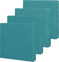 Easy-Going Waterproof Patio Cushion Covers 22x20x4 inch 4 Pack Replacement Non-Slip Outdoor Seat Cushion Slipcover with Zipper. Teal