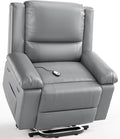GarveeHome Power Lift Recliner Chair - Heat and Massage, Faux PU Electric Lift Recliner for Elderly & Mobility Impaired, Adjustable Back and Legs, Heavy Duty Lift Chair for Seniors