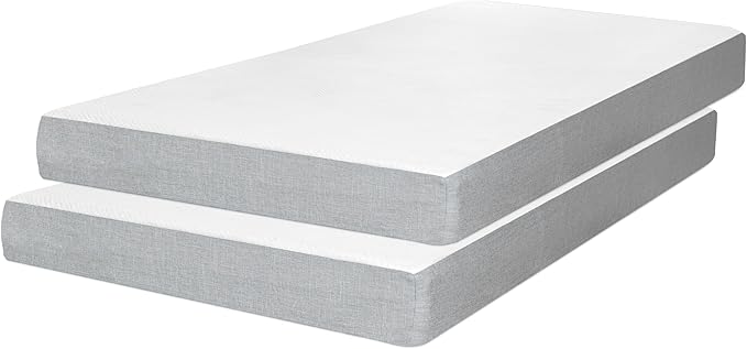 Milliard Memory Foam 5 Inch Narrow Cot Mattress,74" x 31" Cot for Bunk Bed, Daybed, Trundle, Or Bed Replacement, Narrow Trundle RV Compatible, Medium Firm Foam with Washable Cover (2 Pack)