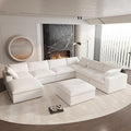 Cloud Couch Modular Sectional Sofa,Oversized 8 Seater Sofa,160.6" U Shaped Convertible Couches with Storage Ottoman Living Room Funiture, Deep Wide Seater,Covers Washable&Replaceable(White)