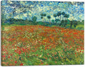 Wieco Art Large Poppy Field June 1890 Canvas Print of Vincent Van Gogh Wall Art Paintings Reproduction Field Pictures Artwork for Wall Decor and Home Decorations