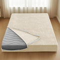 H.VERSAILTEX Queen Size Armless Futon Mattress Covers for Traditional Japanese Futon Mattress Soft Chenille Couch Slipcovers Floor Mats Sofa Protector Zippered Sleeper Sofa Cover,Beige