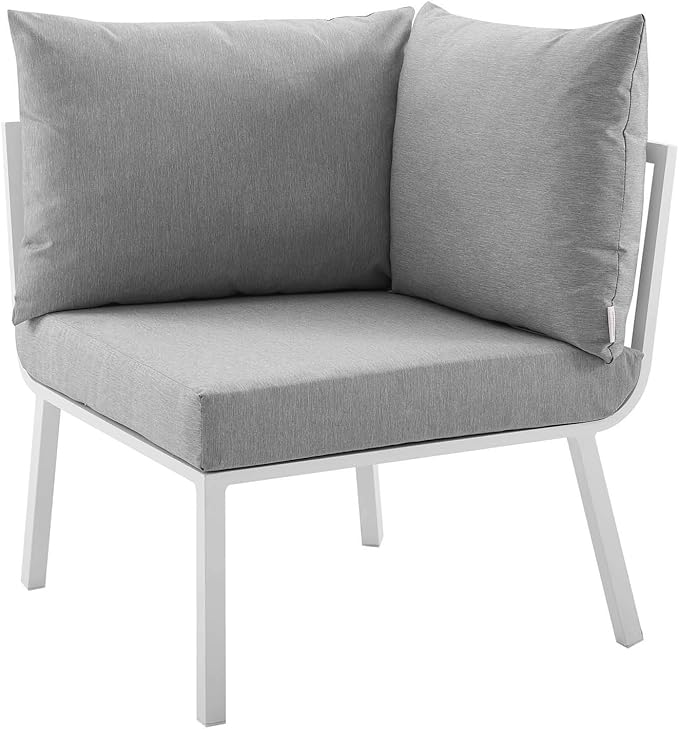Modway Riverside Outdoor Furniture, 3-Piece Set, White Gray