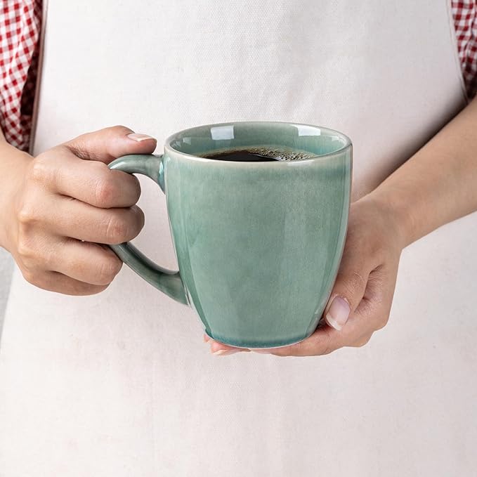 GBHOME Ceramic Coffee Mugs Set of 4, 12oz Stoneware Coffee Mugs Set For Dad Mom Women MEN, Light Weight Coffee Cups for Latte/Tea/Beer/Hot Cocoa, Dishwasher & Microwave Safe