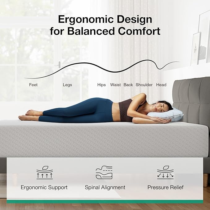 Novilla Queen Size Mattress, 12 Inch Memory Foam Mattress Queen for Pressure Relief & Comfort Sleep, Natural Fiber Infused for Cooling Refreshing Feel, CertiPUR-US Certified Mattress in a Box, Plush