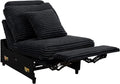 ORRD Modern Armless Power Recliner Sofa Seat for Modular Sectional Couch for Living Room-Black