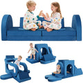 12 Pcs Modular Kids Play Couch, Toddler Couches That Fold Out, Plush Foam Chair for Children’s Playroom, Velvet Fabric Convertible Foam and Floor Cushion for Boys and Girls (Blue,07)