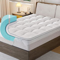 Firm Memory Foam Mattress Topper King Size - Dual Layer 3 Inch Cooling Gel Memory Pad and 1 Inch Pillow Top Mattress Cover for Back Pain - 78" x 80" x 4"