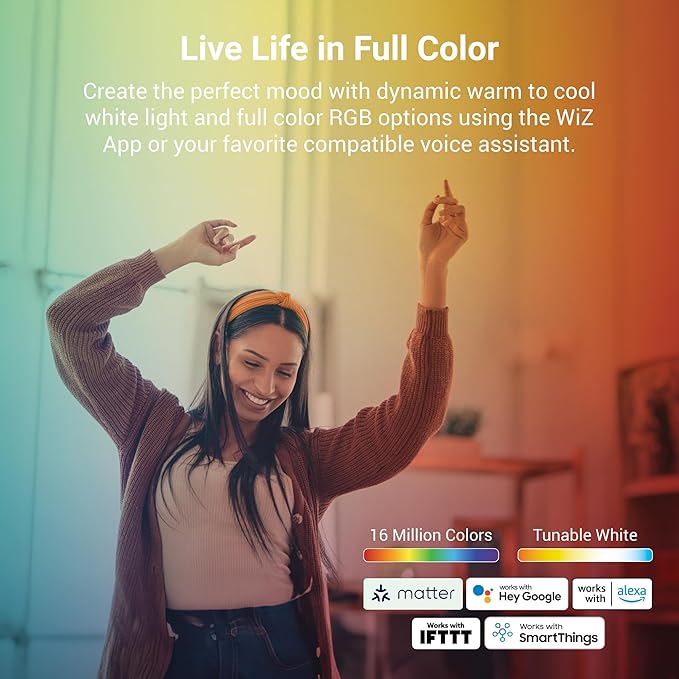 HALO 4" Smart Wi-Fi® Recessed LED Light Powered by WiZ Pro, Dimmable Full Color w/SpaceSense® Motion, Smart Home Ready - RL4069WZRGBWWHR