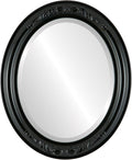 OVALCREST Oval Beveled Wall Mirror for Home Decor - Florence Style - Gloss Black - 20" x 16"