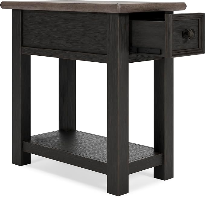Signature Design by Ashley Tyler Creek Chair Side End Table, Light Brown & Whitewash