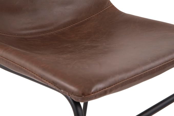 Signature Design by Ashley Mid Century Centiar Dining Bucket Chair Set of 2, Black and Brown