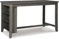 Signature Design by Ashley Caitbrook Rustic Counter Height Dining Table with Storage, Dark Gray