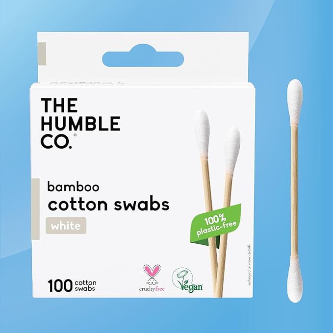 The Humble Co Bamboo Cotton Swabs, 600 Count - White Cotton Buds for Ears, Makeup, Baby Care & Cleaning - Personal Hygiene Essentials & Toiletries - Daily Products for Travel & Home