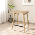 Thor Wicker Premium Solid Wood Counter Stool 24", Backless Counter Height Seating with Hand-Knitted Rope, Eco-Friendly Modern Design (Light Oak)