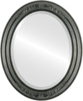 OVALCREST Oval Beveled Wall Mirror for Home Decor - Florence Style - Black Silver - 44" x 34"