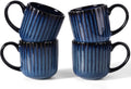 famiware Coffee Mugs Set of 4, Starlight 11 oz Mug Cup Set with Handle for Coffee, Tea, Cocoa, Milk - Ceramic Stoneware Mug Set, Nebulas Blue