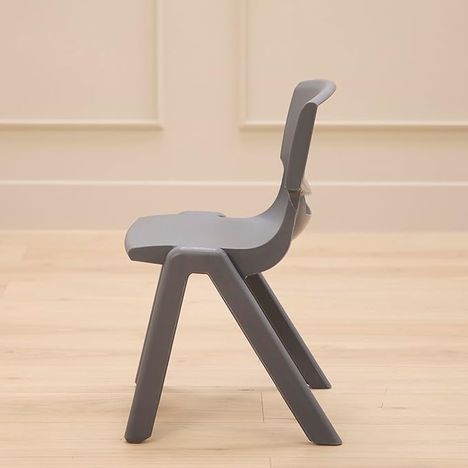 Stackable School Chairs, 14", Kids Furniture, Grey, 4-Pack