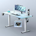 FLEXISPOT CyberX 63 Inch RGB LED Electric Gaming Standing Desk, Dual Motor 3-Stage Adjustable Desk up to 352 lbs, Large Ergonomic Computer Workstation for Gamers, Streamers & Home Studios (White)