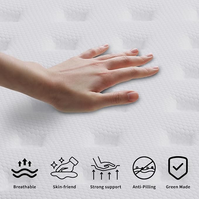 King Mattress, 14 Inch Hybrid Memory Foam Mattress in a Box, Cooling Gel for Pressure Relief & Back Pain Support, CertiPUR-US Certified, Medium Firm Bed, Fiberglass Free, Breathable Comfort Sleep