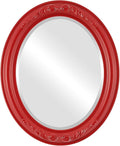 OVALCREST Oval Beveled Wall Mirror for Home Decor - Florence Style - Holiday Red - 34" x 24"