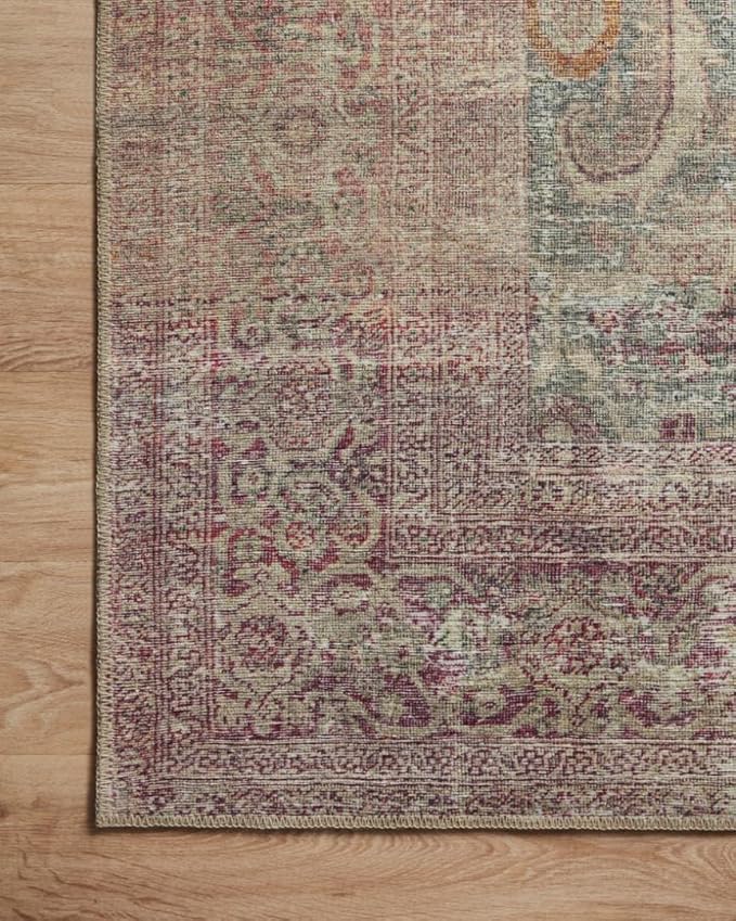 Loloi Amber Lewis Georgie Collection GER-03 Jade/Sunset 2'-6" x 12'-0", .19" Pile Height, Runner Rug