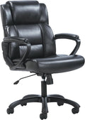 HON Sadie Executive Chair, Leather Ergonomic Office Chair with Adjustable Arms and Back Support, 360 Swivel, Black